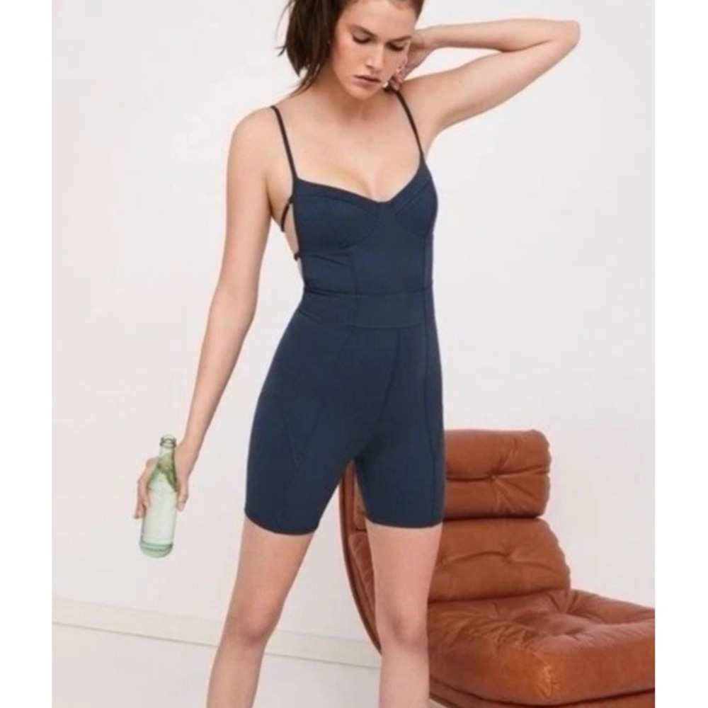 For Love & Lemons Chloe Onepiece Romper Size S - Teal‎ Green